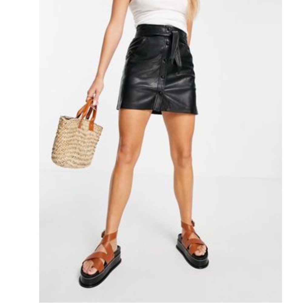 MANGO faux leather skirt